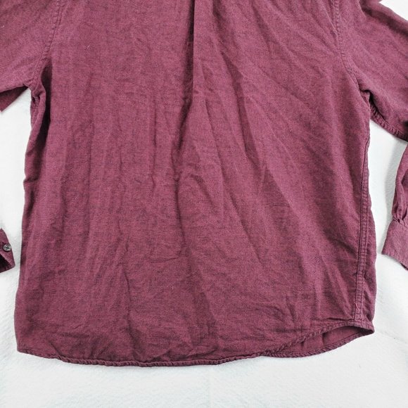 Chaps Shirt Men's Long Sleeve Casual Button Up Collared Twill Oxford Red XL - Picture 10 of 12